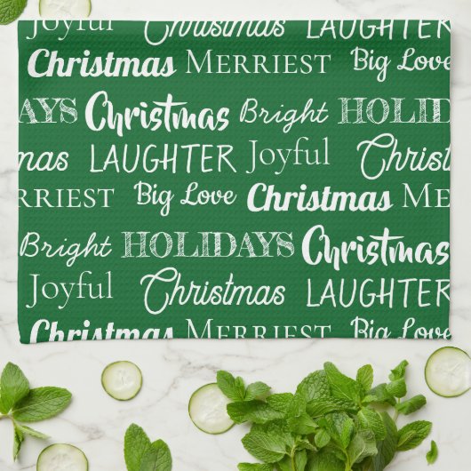 Monogrammed Custom Names for Christmas Theedoek (Gevouwen)
