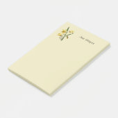 Monogrammed daffodil Post-it Notes (Incliné)