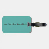 Monogrammed Damask Bagagelabel Blauwgroen & Brown (Achterkant horizontaal)