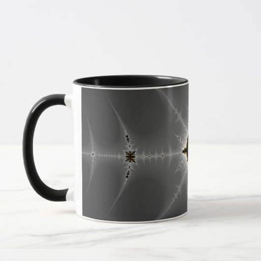 Monogrammed Dark Grey and Black Fractal Mok (Links)