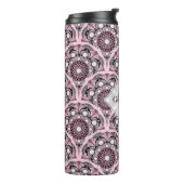 Monogrammed Deco Dusky Roos Cherry Blossom Mandala Thermosbeker (Gedraaid links)