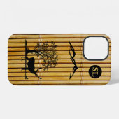 Monogrammed Deer Silhouette Apple iPhone 12 Coque (Verso Horizontal)