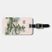 Monogrammed dennenbos en berg bagagelabel (Voorkant horizontaal)