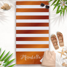 Monogrammed Desert Oranje en White Stripes