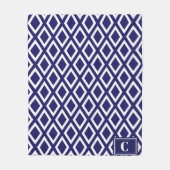 Monogrammed Diamond Pattern Fleece Blanket (Voorkant)
