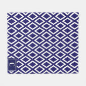 Monogrammed Diamond Pattern Fleece Blanket (Voorkant (Horizontaal))