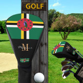 Monogrammed & Dominica Flag Golfclubs Hoesjes Golfheadcover