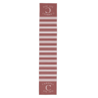 Monogrammed Double Striped | Cranberry Medium Tafelloper