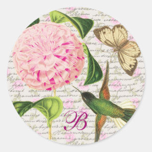 Monogrammed droom ronde sticker