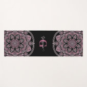 Monogrammed Dusky Roos Bloemen Fronds Dot Mandala Yogamat (Voorkant (horizontaal))