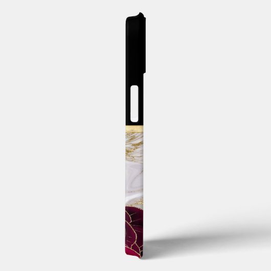 Monogrammed Eiffeltower Gold, zwart marmer Roos Case-Mate iPhone Case (Achterkant / Rechts)