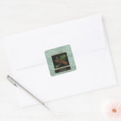 Monogrammed Elegance with Pine Cones Vierkante Sticker (Envelop)