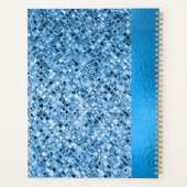 Monogrammed Elegant Blue Glitter Kijk Luxury Planner (Achterkant)