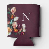 Monogrammed Elegant Floral Botanical Modern Blikjeskoeler (Achterkant)