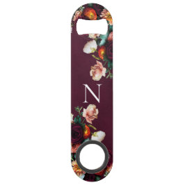 Monogrammed Elegant Floral Botanical Modern Speed Flessenopener