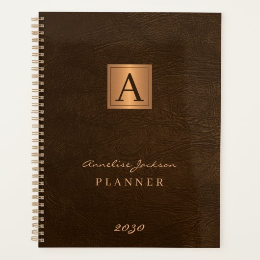 Monogrammed elegant goudbruin modern 2025 planner (Voorkant)