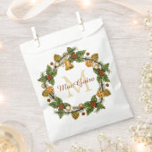 Monogrammed Elegant Kerstmis Wreath Bedankzakje (Geknipt)