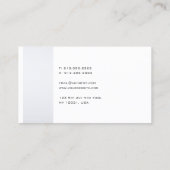 Monogrammed Elegant Modern Minimalist Plain Visitekaartje (Achterkant)