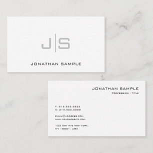 Monogrammed Elegant Modern Plain Sjabloon Visitekaartje