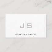 Monogrammed Elegant Modern Plain Sjabloon Visitekaartje (Voorkant)
