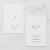 Monogrammed Elegant Plain Modern Design Trendy Visitekaartje (Voorkant / Achterkant)