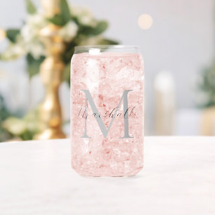 Monogrammed elegant script blikvorm glas