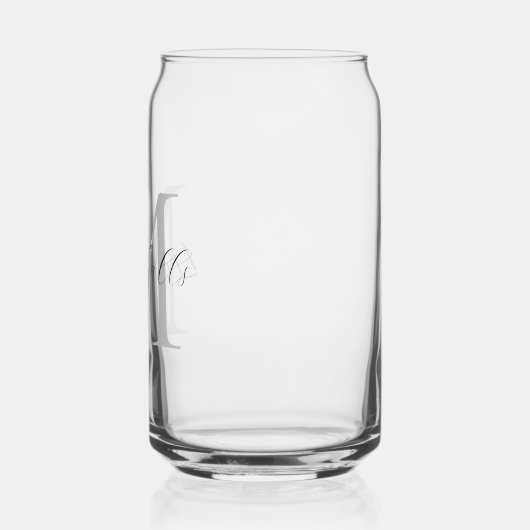 Monogrammed elegant script blikvorm glas (Links)