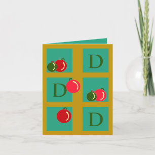 Monogrammed Elegante, Leuke Kerstversieringen Bing Feestdagen Kaart