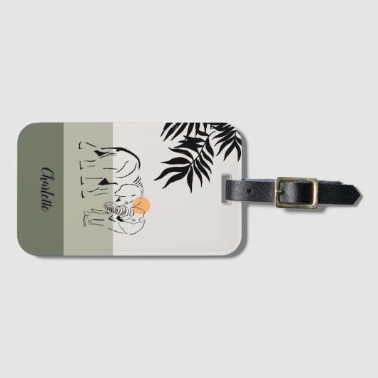 Monogrammed "Elephant Lover"-Bagagelabel Bagagelabel (Voorkant (horizontaal))