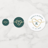 Monogrammed Emerald Green Wedding Confetti (Achterkanten)