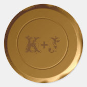 Monogrammed Envelope Seal - Goud Ronde Sticker (Voorkant)