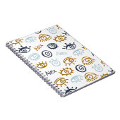 Monogrammed Evil Eye Pattern | Naam toevoegen Noti Notitieboek (Rechterzijde)