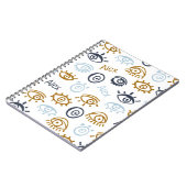 Monogrammed Evil Eye Pattern | Naam toevoegen Noti Notitieboek (Linkerzijde)