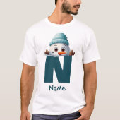 Monogrammed Familie Kerstmis Aangepaste Schattigee T-shirt (Voorkant)