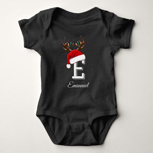 Monogrammed Familie Kerstmis Matching Outfits Romper (Voorkant)