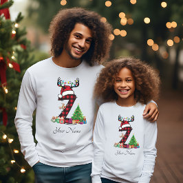 Monogrammed Familie Kerstmis Personaliseren met na T-shirt