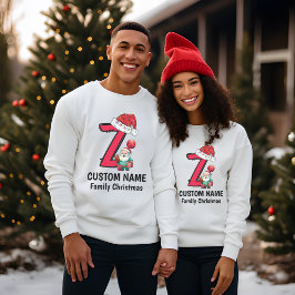 Monogrammed Familie Kerstmis Personaliseren met na T-shirt