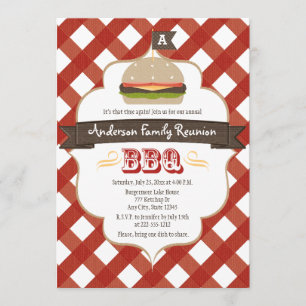 MONOGRAMMED FAMILIE REUNION BBQ KAART