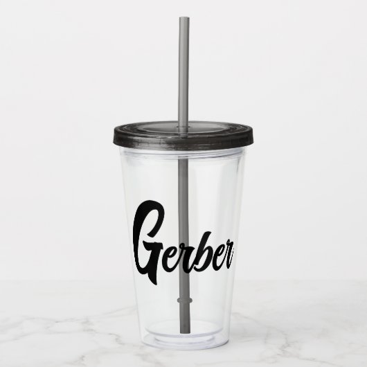 Monogrammed familienaam acryl drinkbeker (Voorkant)
