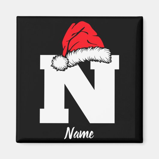 Monogrammed Family Christmas With Name Magneet (Voorkant)