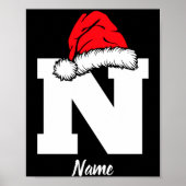 Monogrammed Family Christmas With Name Poster (Voorkant)