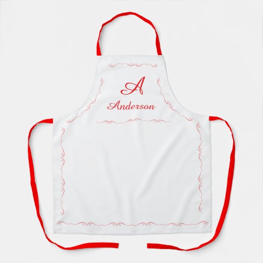 Monogrammed Family Name Schort (Voorkant)