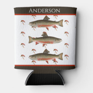 Monogrammed Fishermen Fly Fishing Brook Trout Blikjeskoeler