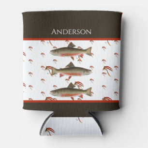 Monogrammed Fishermen Fly Fishing Brook Trout Blikjeskoeler
