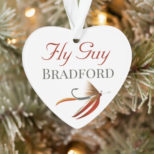 Monogrammed Fishermen Fly Fishing lure Ornament (Boom)