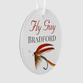 Monogrammed Fishermen Fly Fishing lure Ornament (voorkant)