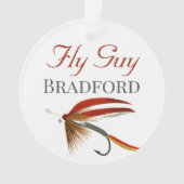 Monogrammed Fishermen Fly Fishing lure Ornament (voorkant)
