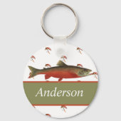 Monogrammed Fishermen Fly Fishing Salmon lure Sleutelhanger (Voorkant)