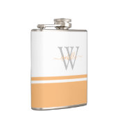 Monogrammed Flask Modern Script Peach Heupfles (Rechts)