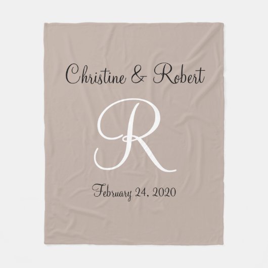 Monogrammed fleece deken (Voorkant)